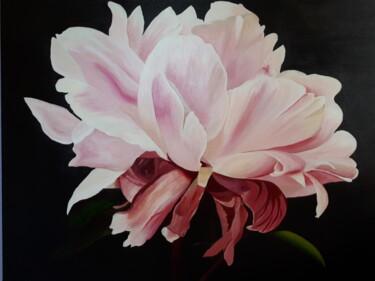 Peinture intitulée "Soft pink peony" par Sylvia Eder, Œuvre d'art originale, Acrylique