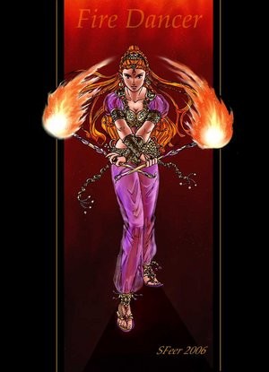 Artes digitais intitulada "Fire Dancer" por Sylvia Feer, Obras de arte originais