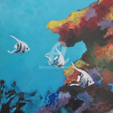 Картина под названием "CHEVALIERS" - Sylvia Fuet, Подлинное произведение искусства, Акрил