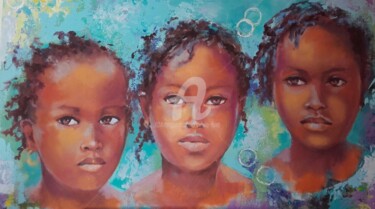Peinture intitulée "21-petite-afrique-3…" par Sylvia Fuet, Œuvre d'art originale, Huile