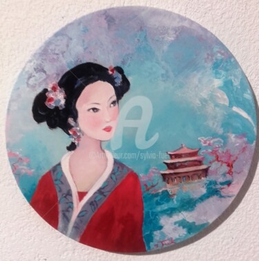 Peinture intitulée "CHINOISERIES II" par Sylvia Fuet, Œuvre d'art originale, Huile