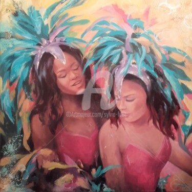 Painting titled "VAVAL DUO" by Sylvia Fuet, Original Artwork, Oil