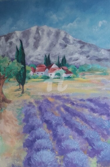 Painting titled "SAINTE VICTOIRE" by Sylvia Fuet, Original Artwork, Acrylic