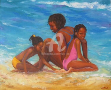 Pintura intitulada "jeu de plage II" por Sylvia Fuet, Obras de arte originais