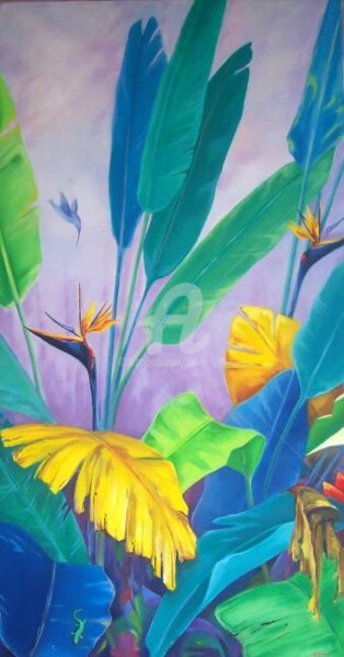 Painting titled "COLIBRI" by Sylvia Fuet, Original Artwork
