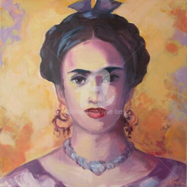 Painting titled "FRIDA" by Sylvia Fuet, Original Artwork, Oil