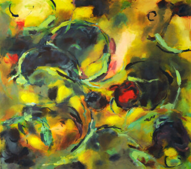 Peinture intitulée "Pollenflug (I)" par Sylvia Moritz, Œuvre d'art originale, Acrylique