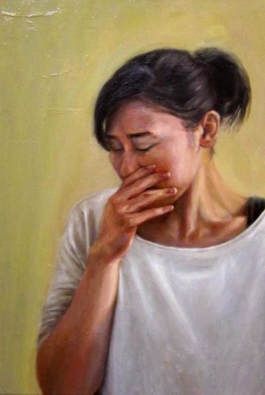 Painting titled "The Painted Portrait" by Sylvia Chan, Original Artwork