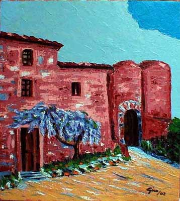 Painting titled "il Glicine" by Sylvia Giro, Original Artwork, Oil