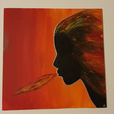 Peinture intitulée "Fire girl" par Maze, Œuvre d'art originale, Acrylique