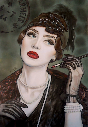 Malerei mit dem Titel "Portrait 4" von Sylvia Mota, Original-Kunstwerk