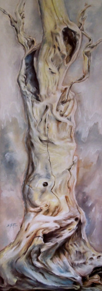 Peinture intitulée "Bois flotté 2" par Sylvia Mota, Œuvre d'art originale, Huile