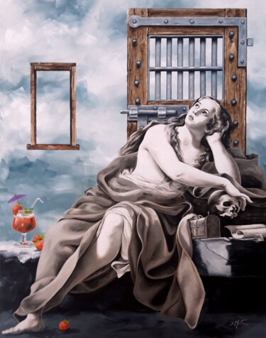 Peinture intitulée "Magdalena à la frai…" par Sylvia Mota, Œuvre d'art originale, Huile Monté sur Châssis en bois