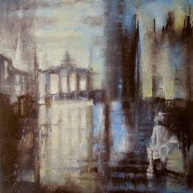 Painting titled "Culte 2" by Sylvia Mota, Original Artwork, Oil Mounted on Wood Stretcher frame