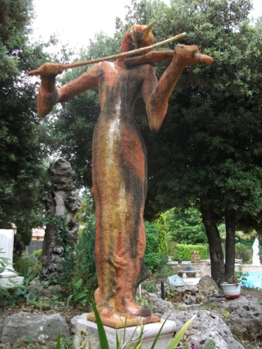 Skulptur mit dem Titel "Le violoniste" von Sylvia Mota, Original-Kunstwerk, Harz