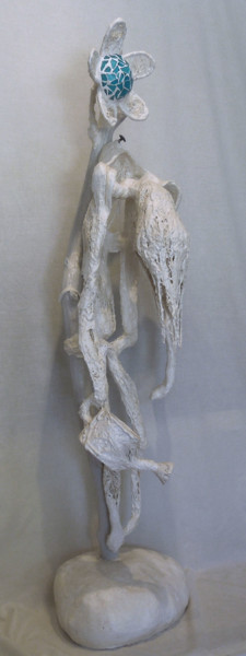 Sculpture intitulée "La ballade du pendu" par Sylvia Mota, Œuvre d'art originale, Plâtre