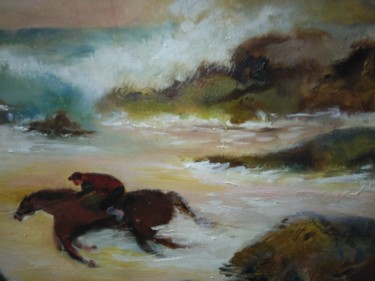 Peinture intitulée "la galopade" par Sylviane Joséphine Tirez, Œuvre d'art originale, Huile