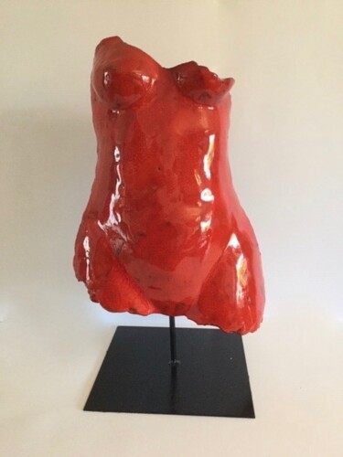 Скульптура под названием "Buste terre cuite é…" - Sylviane Villeseque, Подлинное произведение искусства, Терракота
