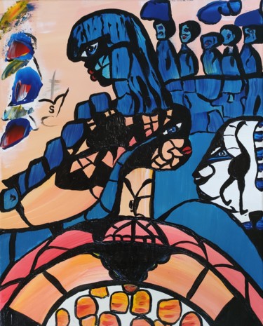 绘画 标题为“Exode” 由Sylviane Dréau (Sylviou), 原创艺术品, 丙烯