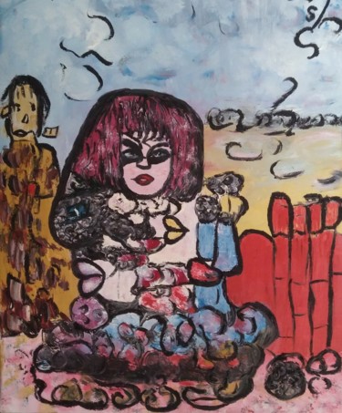 Malerei mit dem Titel "Contemplation" von Sylviane Dréau (Sylviou), Original-Kunstwerk, Öl