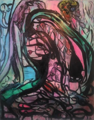 Картина под названием "La traversée du dés…" - Sylviane Dréau (Sylviou), Подлинное произведение искусства, Масло