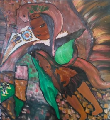 Peinture intitulée "L'oiseau à l'aile b…" par Sylviane Dréau (Sylviou), Œuvre d'art originale, Huile