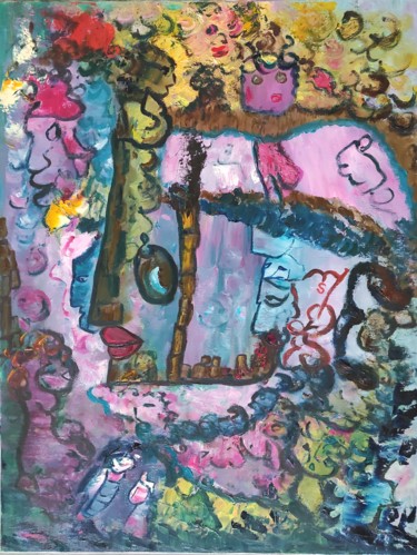 Pittura intitolato "La couille d'une gi…" da Sylviane Dréau (Sylviou), Opera d'arte originale, Olio