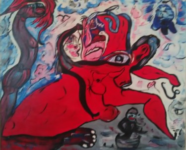 Картина под названием "LaFam  andimanshée" - Sylviane Dréau (Sylviou), Подлинное произведение искусства, Акрил