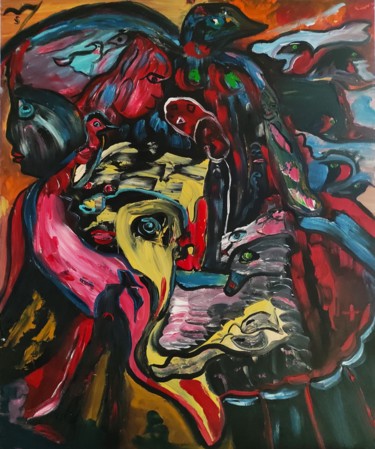 Peinture intitulée "Un départ" par Sylviane Dréau (Sylviou), Œuvre d'art originale, Huile