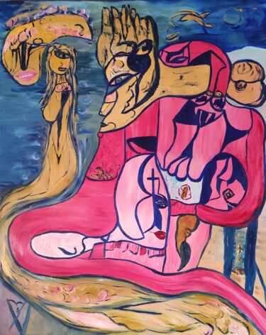 Malerei mit dem Titel "Sans titre...." von Sylviane Dréau (Sylviou), Original-Kunstwerk, Öl