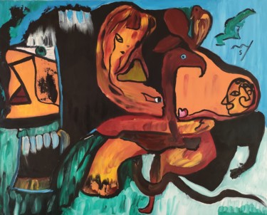Peinture intitulée "Par delà... le plaf…" par Sylviane Dréau (Sylviou), Œuvre d'art originale, Huile