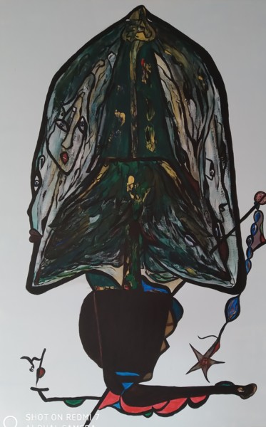 Painting titled "Sapin parisien" by Sylviane Dréau (Sylviou), Original Artwork, Acrylic