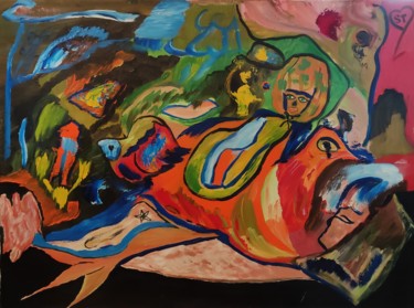 Malerei mit dem Titel "Initiales" von Sylviane Dréau (Sylviou), Original-Kunstwerk, Öl