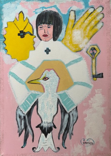 Malerei mit dem Titel "Le don du Sacré" von Sylviane Dréau (Sylviou), Original-Kunstwerk, Acryl