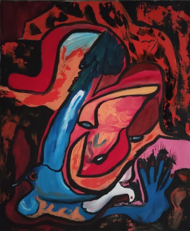 Pittura intitolato "La colombe" da Sylviane Dréau (Sylviou), Opera d'arte originale, Olio