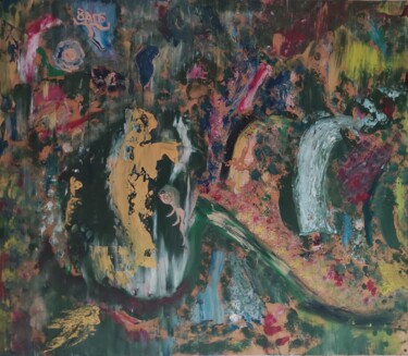 Pittura intitolato "La douche d'Adrien" da Sylviane Dréau (Sylviou), Opera d'arte originale, Olio