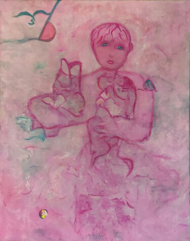 Malerei mit dem Titel "IZA ROSA  N° III" von Sylviane Dréau (Sylviou), Original-Kunstwerk, Acryl