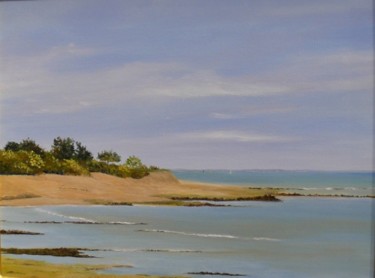 Peinture intitulée "Plage d'Oléron" par Sylviane Nadaud, Œuvre d'art originale