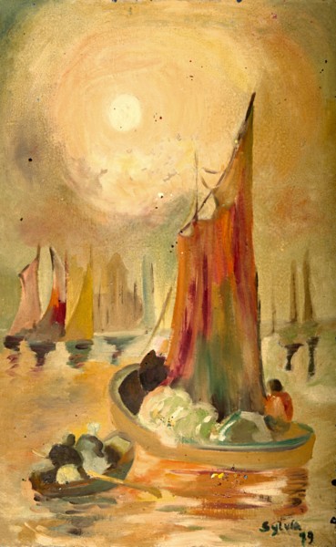 Painting titled "Sem Título" by Sylvia Serra Barreto, Original Artwork, Oil