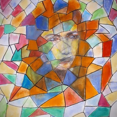 Painting titled "Mosaïque" by Sylvid, Original Artwork, Watercolor