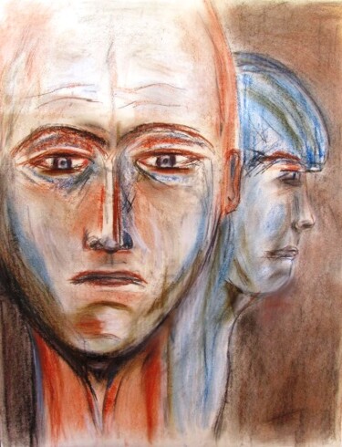 Drawing titled "couple" by Sylvid, Original Artwork, Pastel