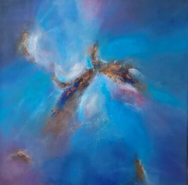Malerei mit dem Titel "un matin bleu" von Sylvid, Original-Kunstwerk, Acryl