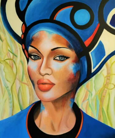Painting titled "Africaine" by Sylvie Abadie-Bastide, Original Artwork, Acrylic