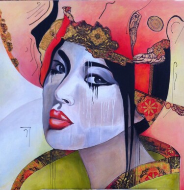 Malerei mit dem Titel "Princesse" von Sylvie Abadie-Bastide, Original-Kunstwerk