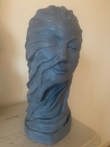 Sculpture titled "Mask or not mask...…" by Sylvie Allais, Original Artwork, Terra cotta