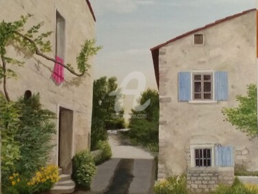 Peinture intitulée "Hameau dans la Drôme" par Sylvie Artôt, Œuvre d'art originale, Acrylique