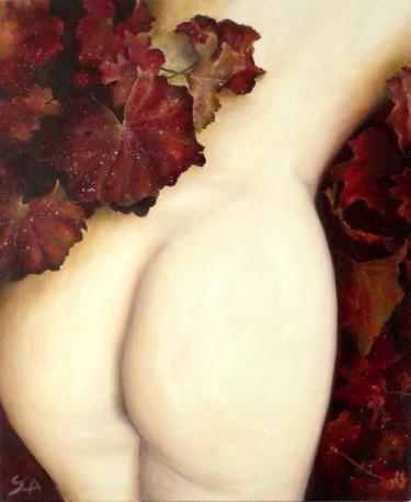 제목이 "Porcelaine"인 미술작품 Sylvie Auvray Comin로, 원작, 기름 나무 들것 프레임에 장착됨