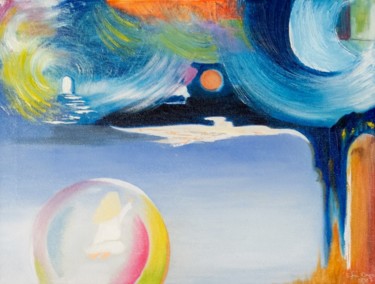 Malerei mit dem Titel "Voyage" von Sylvie Berger, Original-Kunstwerk, Öl