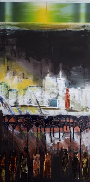 Pittura intitolato "Ténèbres" da Sylvie Berger, Opera d'arte originale, Acrilico