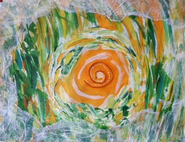Painting titled "Orange" by Sylvie Berger, Original Artwork, Acrylic